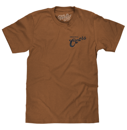 Coors Original Rodeo Cowboy Front/Back Mens T Shirt Officially Licensed Brown Sugar