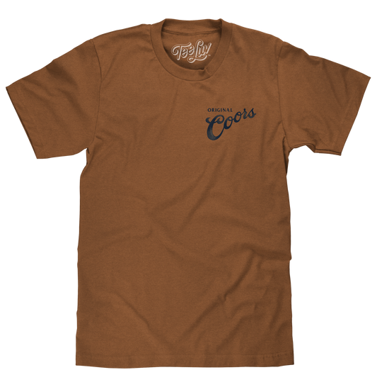 Coors Original Rodeo Cowboy Front/Back Mens T Shirt Officially Licensed Brown Sugar