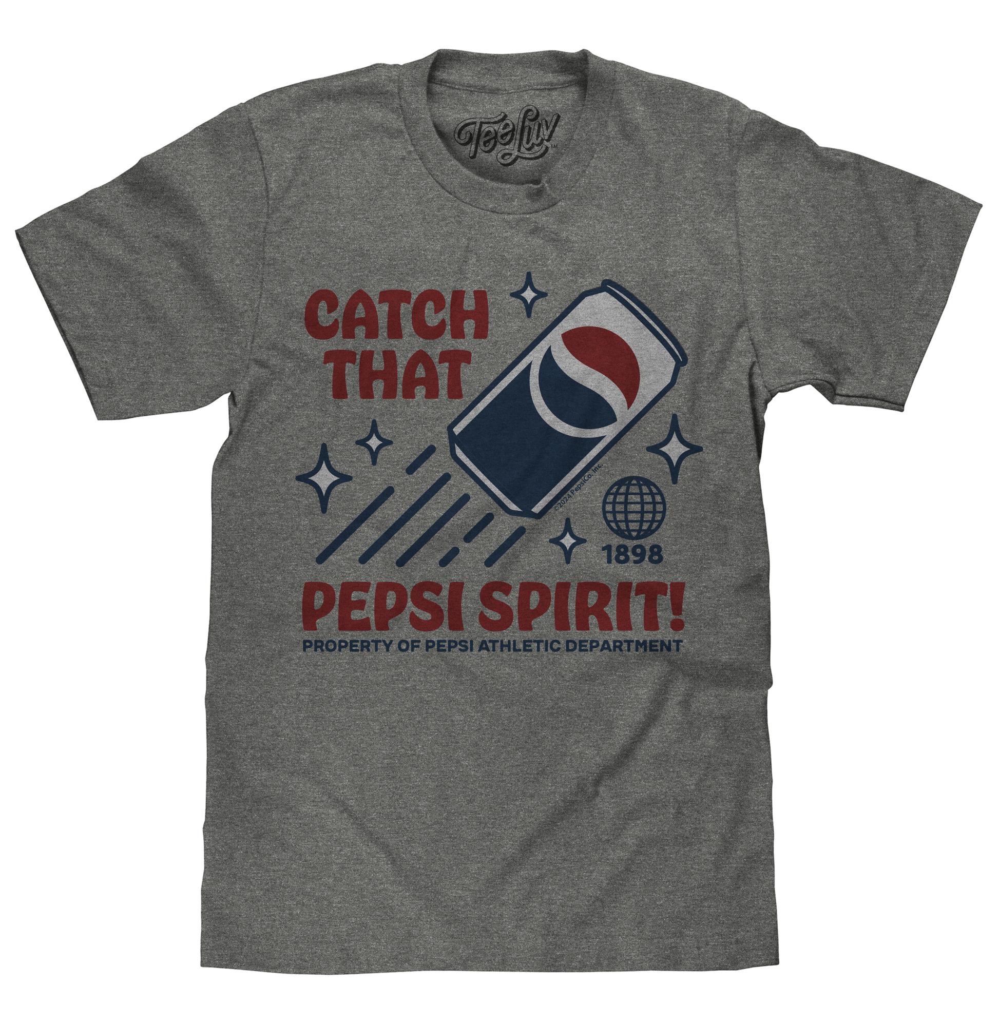 Retro Catch THat Officially Licensed Pepsi Spirit Soda Logo Mens T Shirt Officially Licensed Graphite Heather