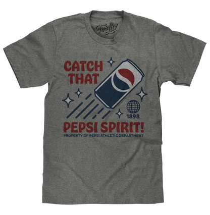 Retro Catch THat Officially Licensed Pepsi Spirit Soda Logo Mens T Shirt Officially Licensed Graphite Heather