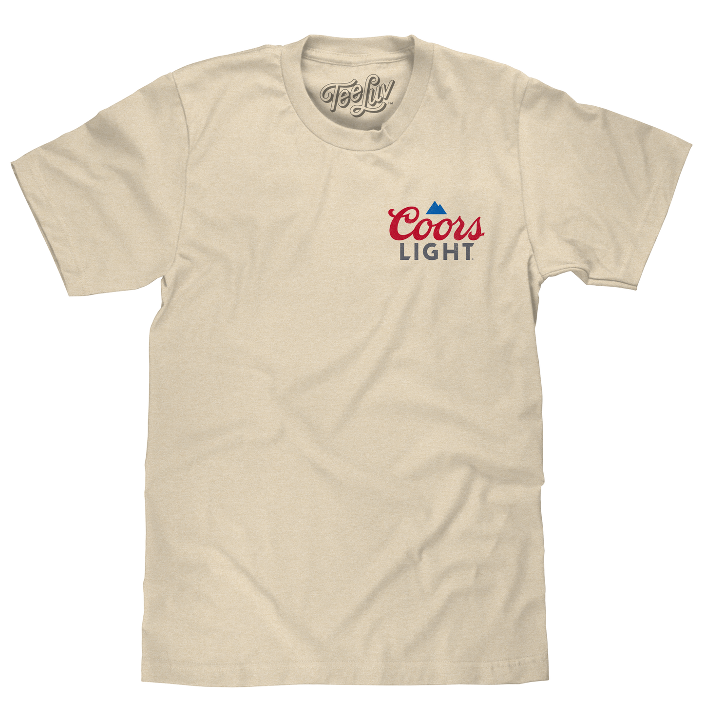 Coors Light Baseball League Front and Back Beer Logo Mens T Shirt Officially Licensed Cream