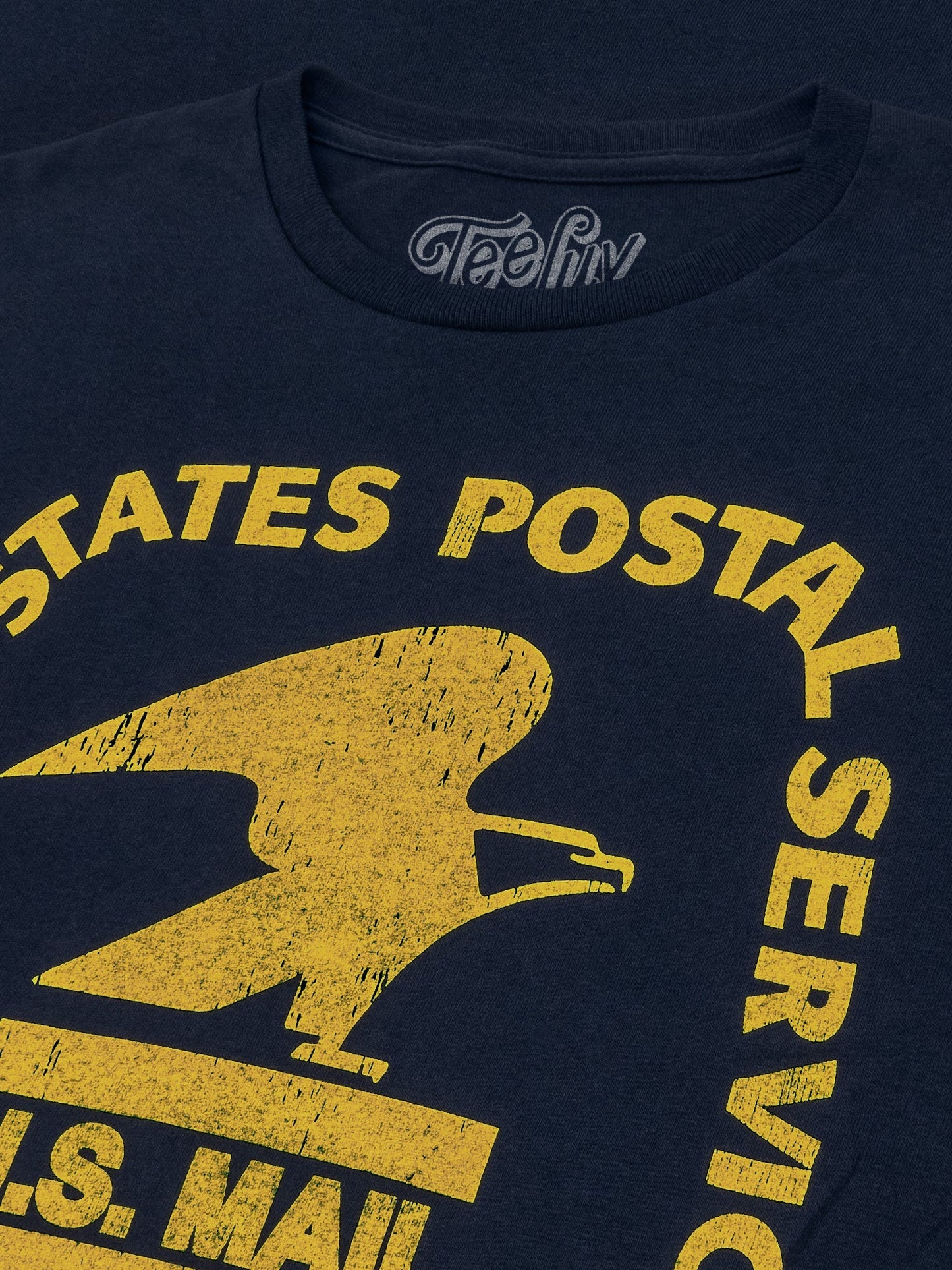 United States Postal Service Eagle Logo Long Sleeve T Shirt Officially Licensed - Navy Blue