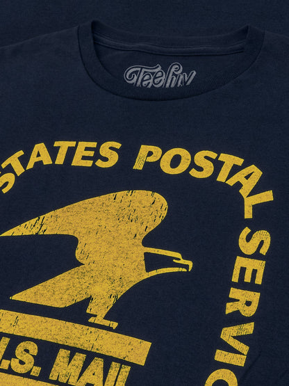 United States Postal Service Eagle Logo Long Sleeve T Shirt Officially Licensed - Navy Blue