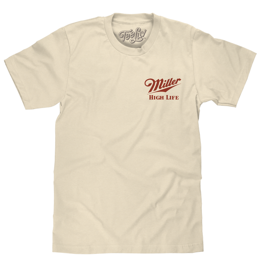 Miller High Life The Champagne of Beers Double Sided Logo T-Shirt