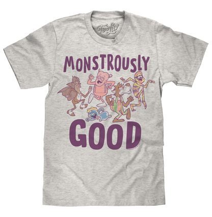 Monstrously Good General Mills Cereal Monster Cartoon Mascots Mens T Shirt Officially Licensed Heather Oatmeal
