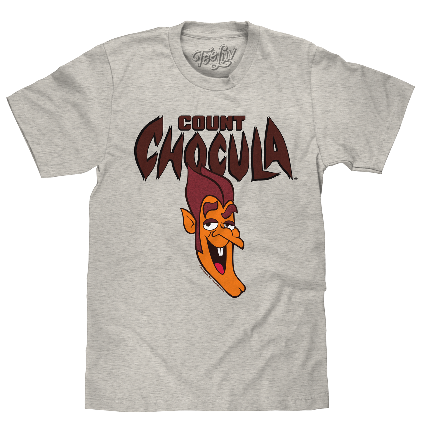 Retro Count Chocula Monster Cereal Mascot Mens T Shirt Officially Licensed Oat Heather