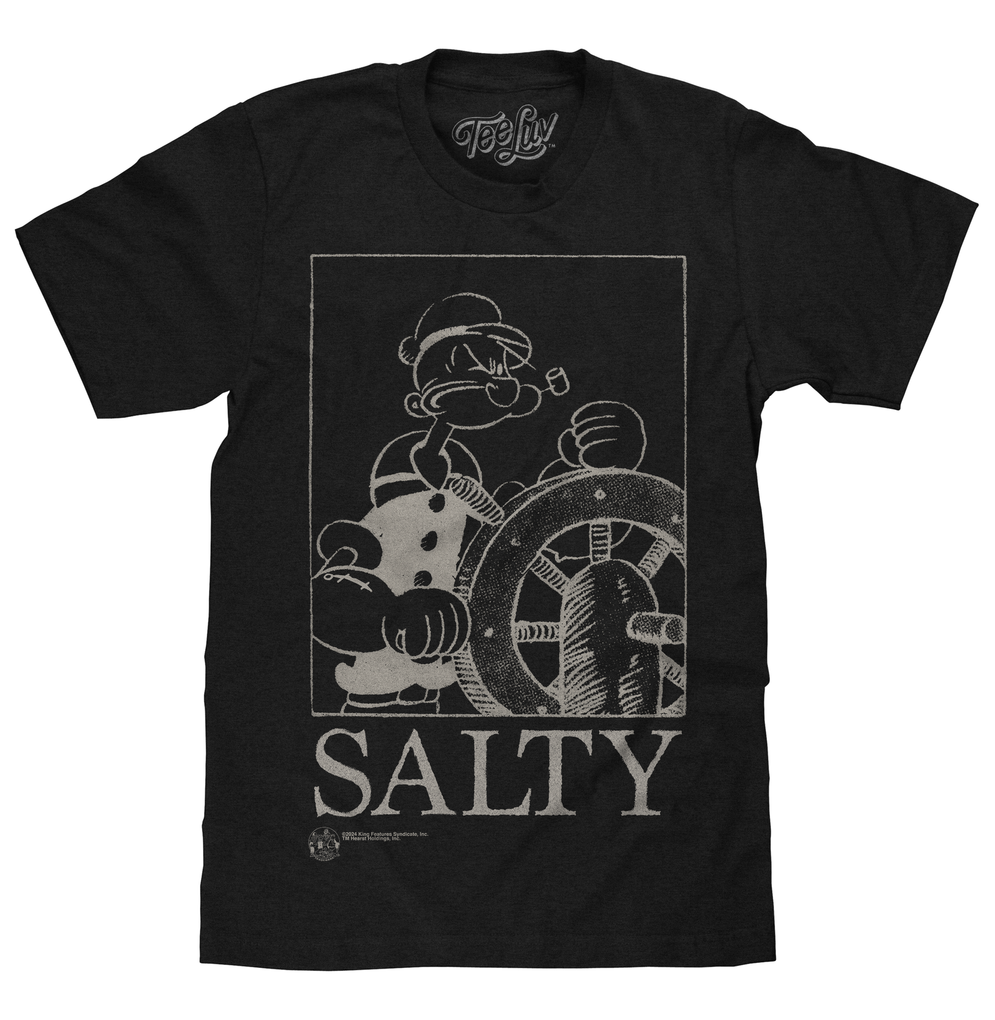 Popeye The Sailor Man Salty Mens T Shirt Officially Licensed Black