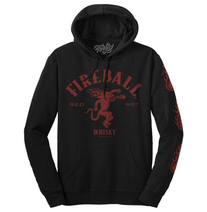 Fireball Whisky Dragon Hooded Sweatshirt Hoodie Officially Licensed - Black