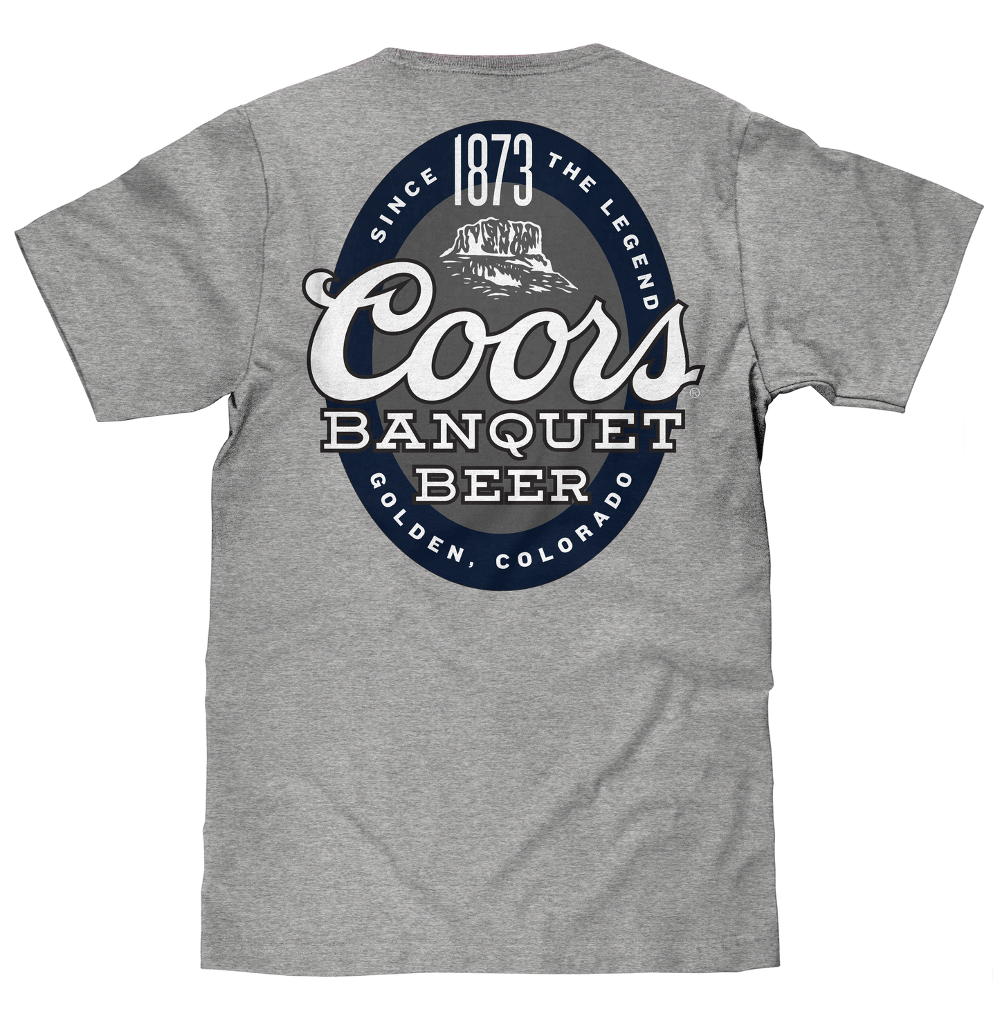 Coors Banquet Since 1873 Front and Back Print Mens T Shirt Officially Licensed Athletic Heather Gray