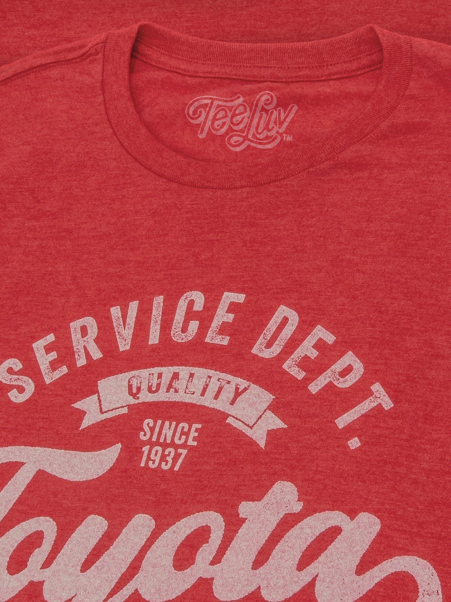 Toyota Service Department Premium Parts Mens T Shirt Officially Licensed Heather Red