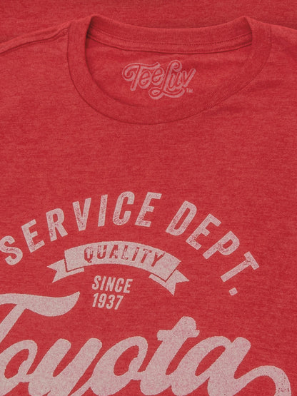 Toyota Service Department Premium Parts Mens T Shirt Officially Licensed Heather Red