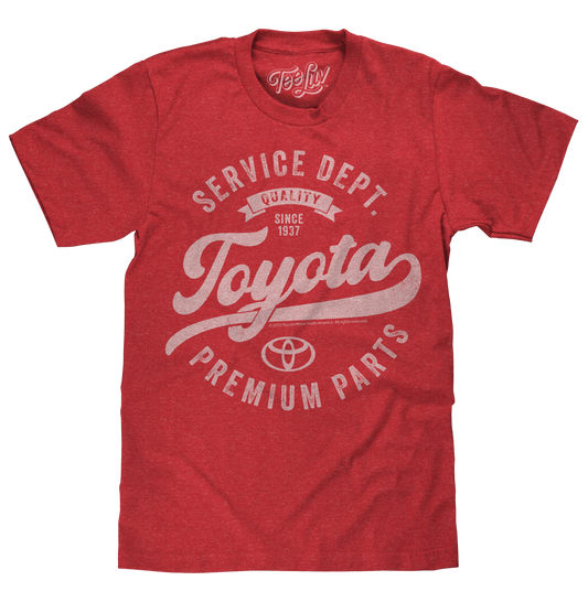 Toyota Service Department Premium Parts Mens T Shirt Officially Licensed Heather Red