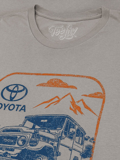 Retro Toyota Land Cruiser Climb Higher Mens T Shirt Officially Licensed Light Gray