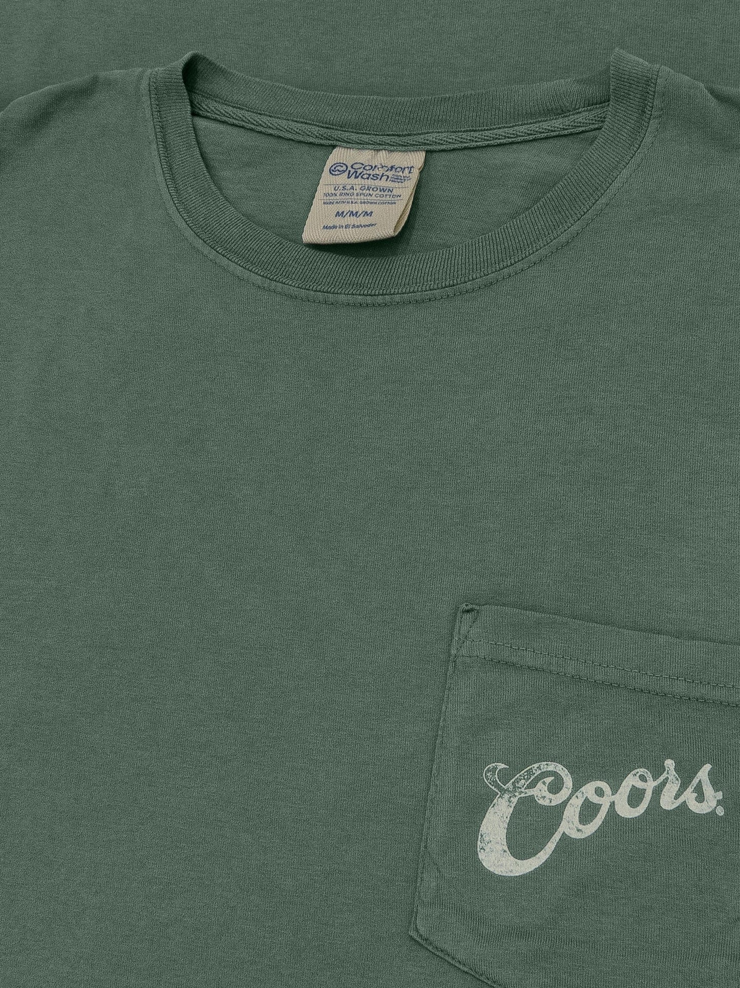 Coors Banquet Beer Rodeo Horse Front Pocket Tee Mens T Shirt Officially Licensed Cypress Green