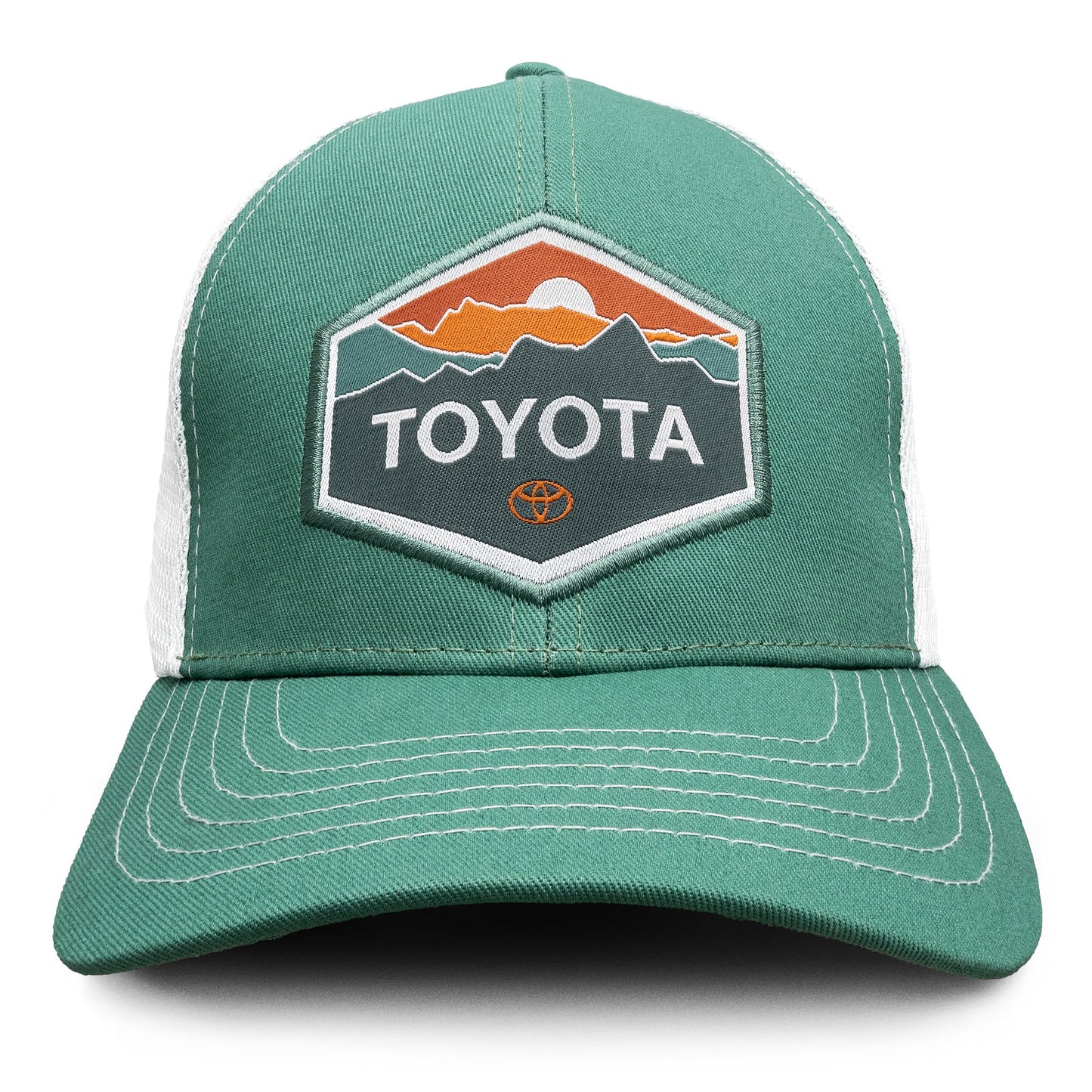 Toyota Car Emblem Mesh Back Baseball Hat Officially Licensed - Turquoise/White