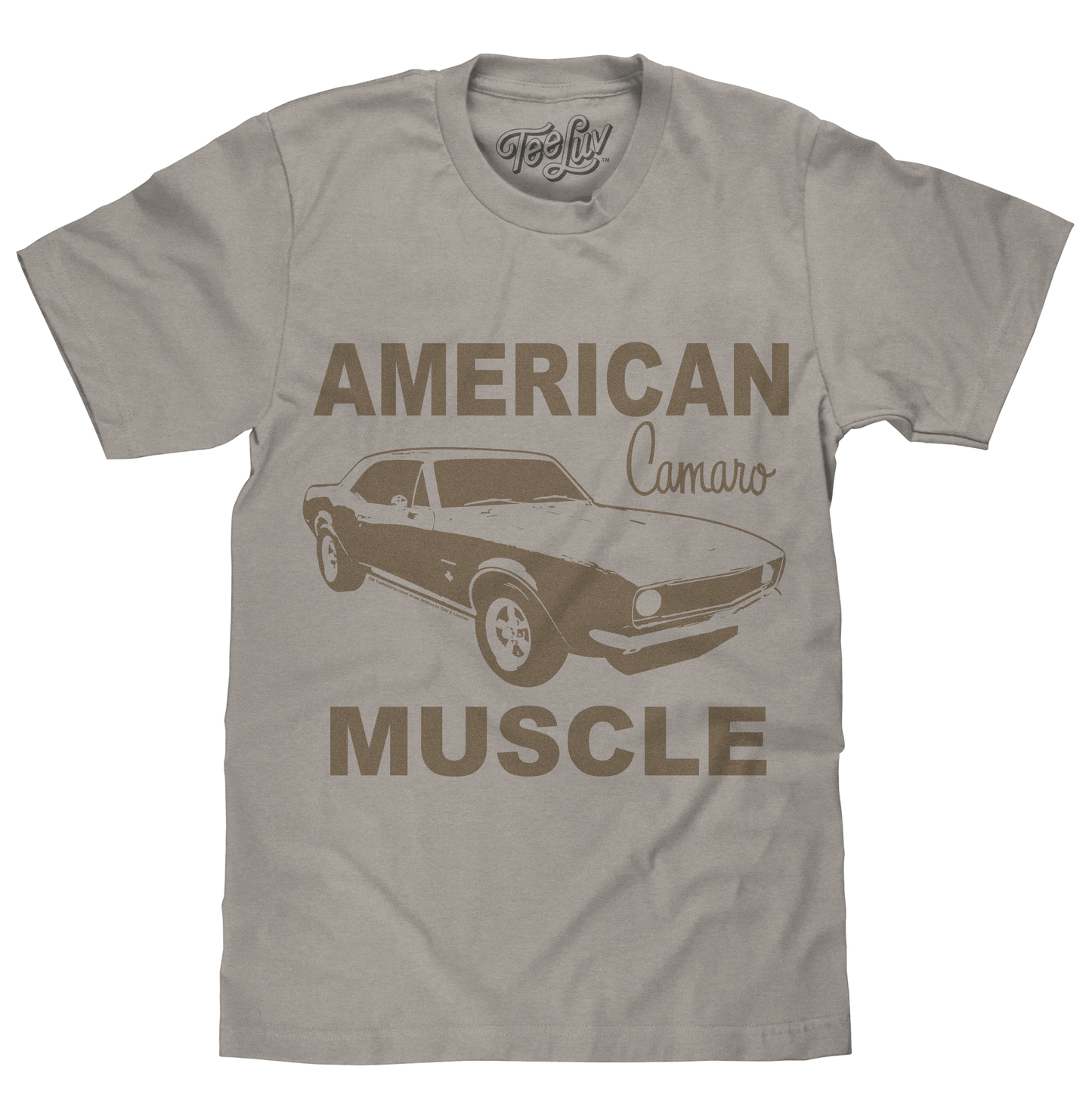 Chevrolet Camaro Faded American Muscle Graphic Mens T Shirt Officially Licensed Light Gray