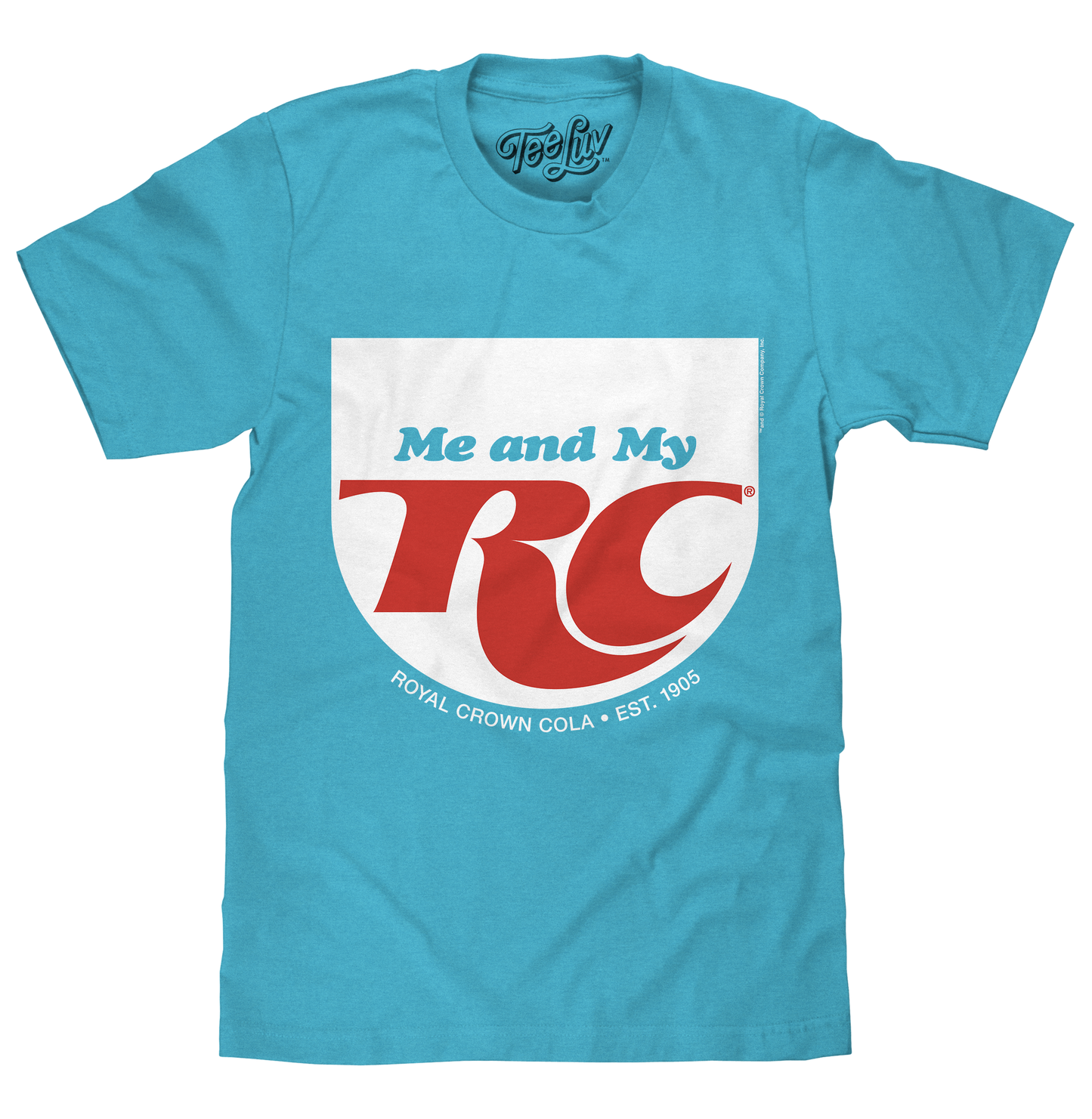 RC Cola Me and My RC Royal Crown Soda Mens T Shirt Officially Licensed Aqua Blue