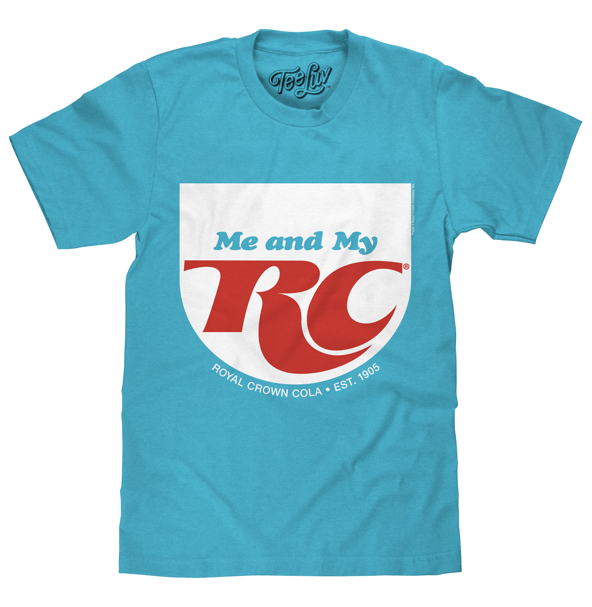 RC Cola Me and My RC Royal Crown Soda Mens T Shirt Officially Licensed Aqua Blue