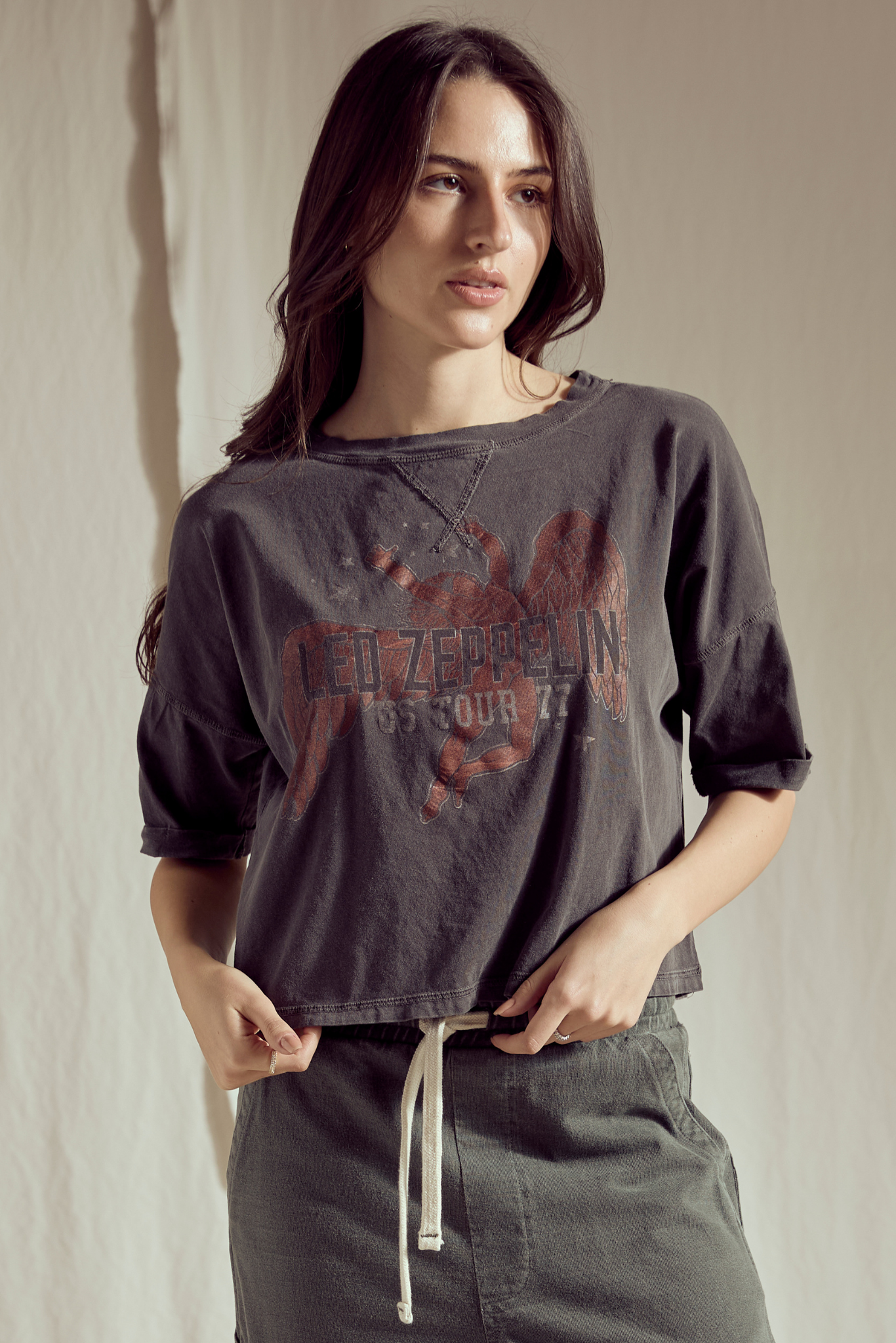 Led Zeppelin Rock & Roll 77 Womens Tee Shirt