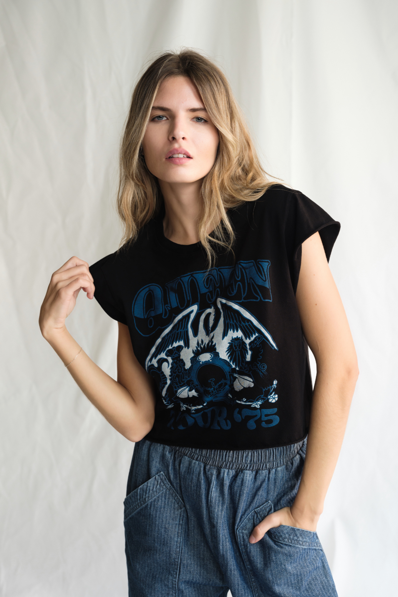 Queen Tour of 75 Womens Top Shirt Black