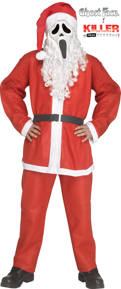Pub Crawl Santa Ghost Face Scream Adult Costume Plus Size