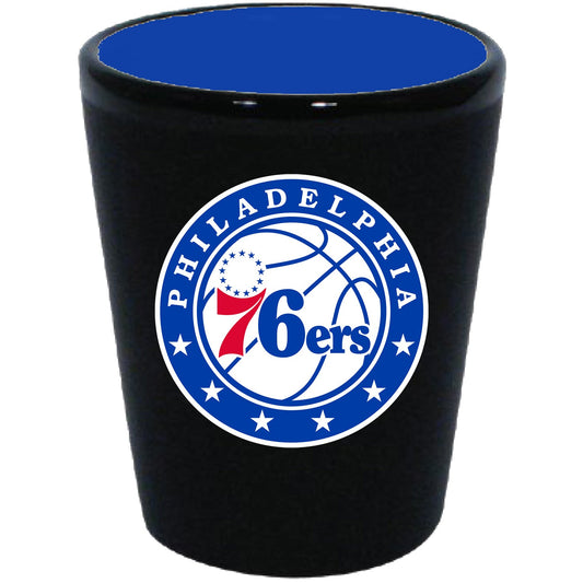 Philadelphia 76ers Matte Black/Inner Color Shot Glass