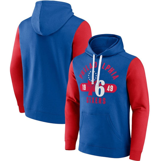 Philadelphia 76ers Bold Attack Pullover Hoodie - Royal/Red