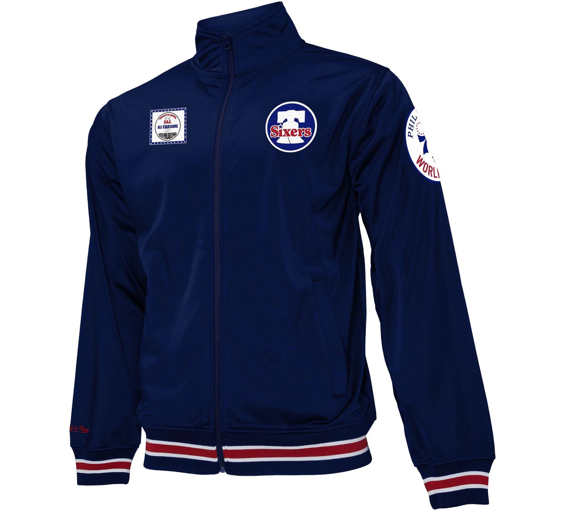 Philadelphia 76ers Mitchell & Ness Blue Champ City Track Jacket