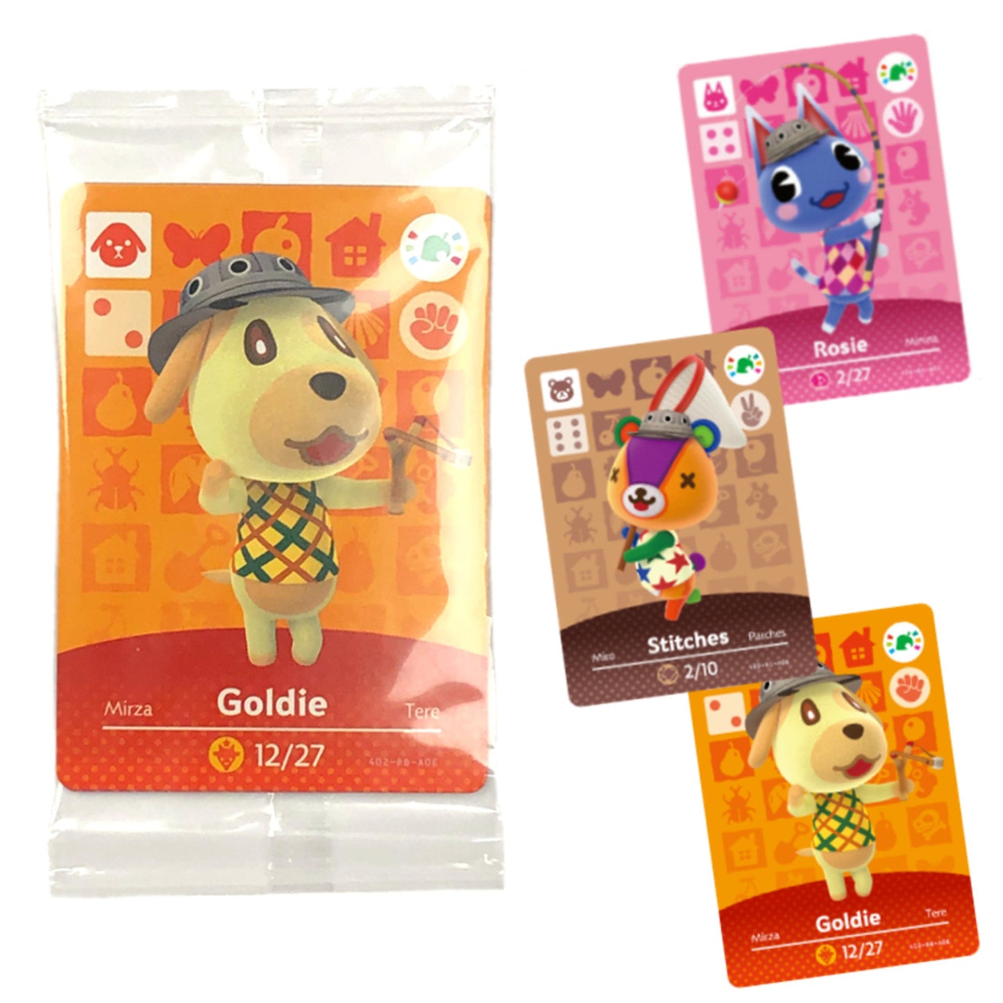 Nintendo - Animal Crossing amiibo Card 3pk - Rosie, Goldie, & Stitches