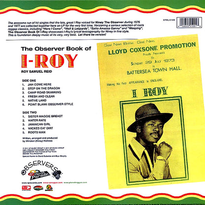 I Roy - The Observer Book Of I Roy Vinyl Record