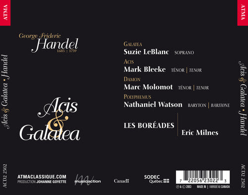 Handel / Leblanc / Bleeke / Molomot / Milnes - Acis & Galatea - Music CD