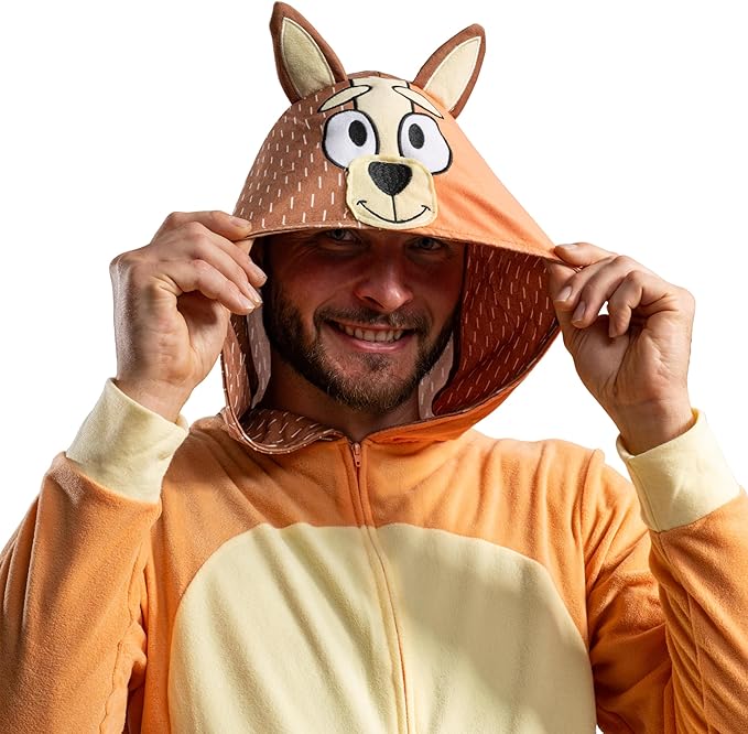 Adult Unisex Playful Colorful Dog Adult Halloween Costume Cosplay Zip Up Pajama Jumpsuit