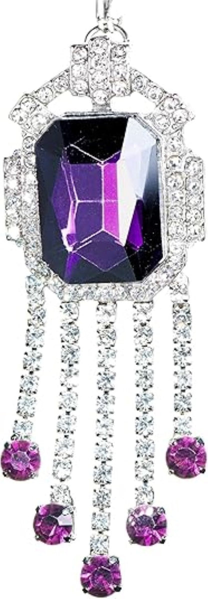 Purple Orchid Necklace Pendant Halloween Cosplay Costume Accessory