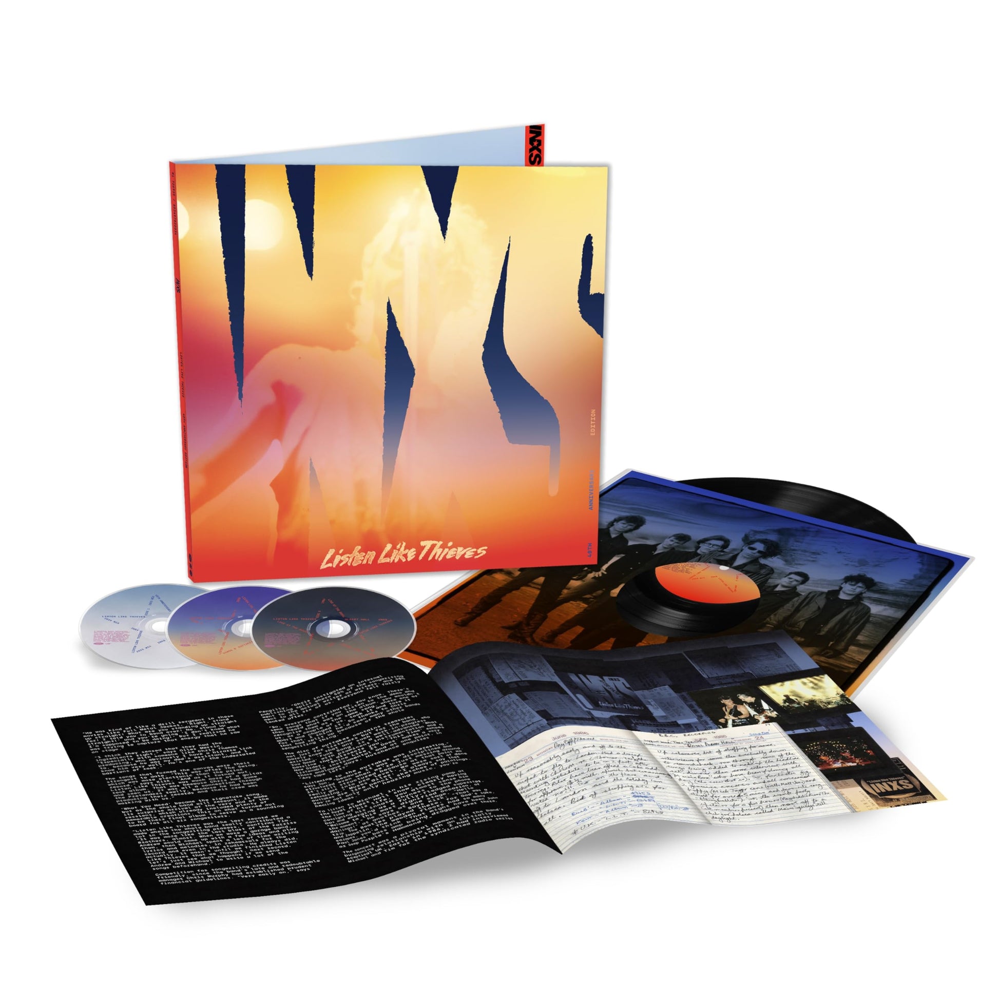 INXS - Listen Like Thieves: 40th Anniversary - Deluxe Boxset with 3CD's [LP] Vinyl Record Album Cover