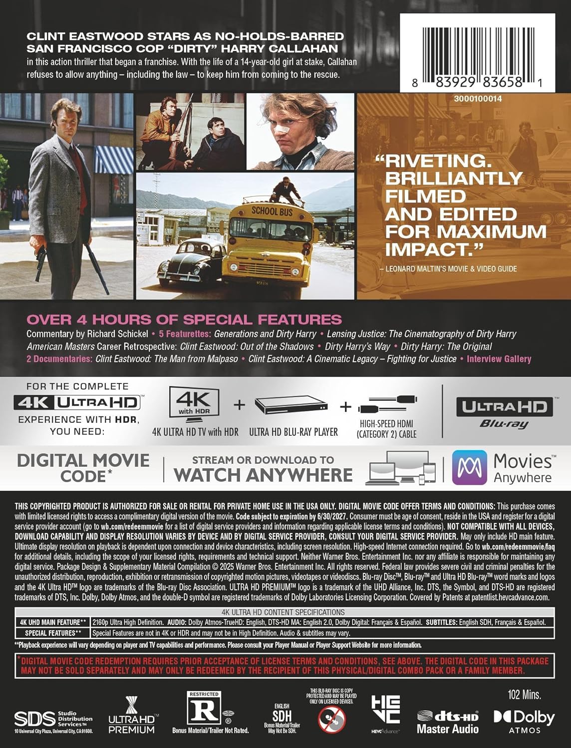 Dirty Harry - Limited Edition Steelbook (4K Ultra HD + Digital)