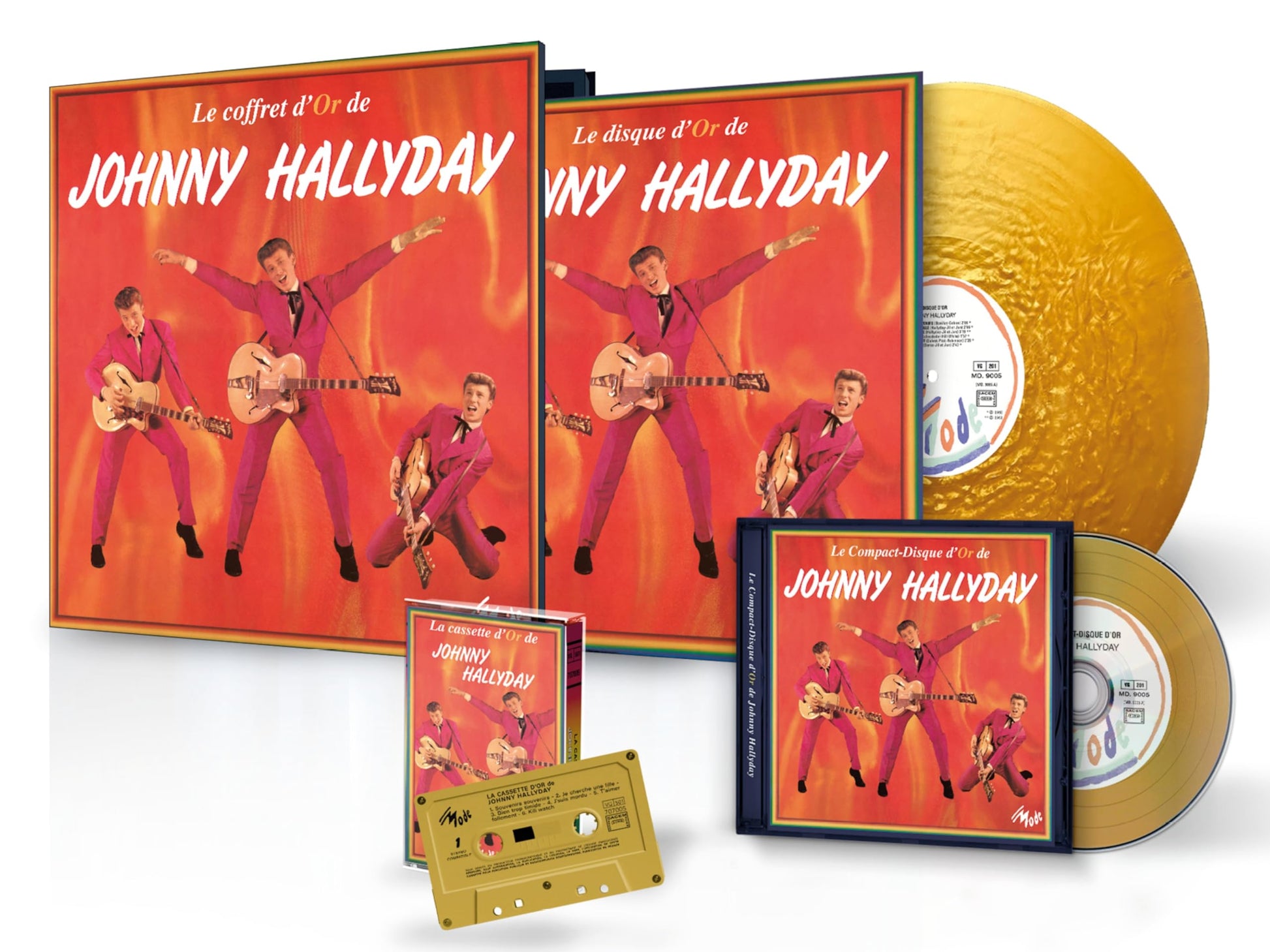 Johnny Hallyday - Le Coffret D'or [Colored Vinyl] (Gol) (Uk) Vinyl Record Album Cover