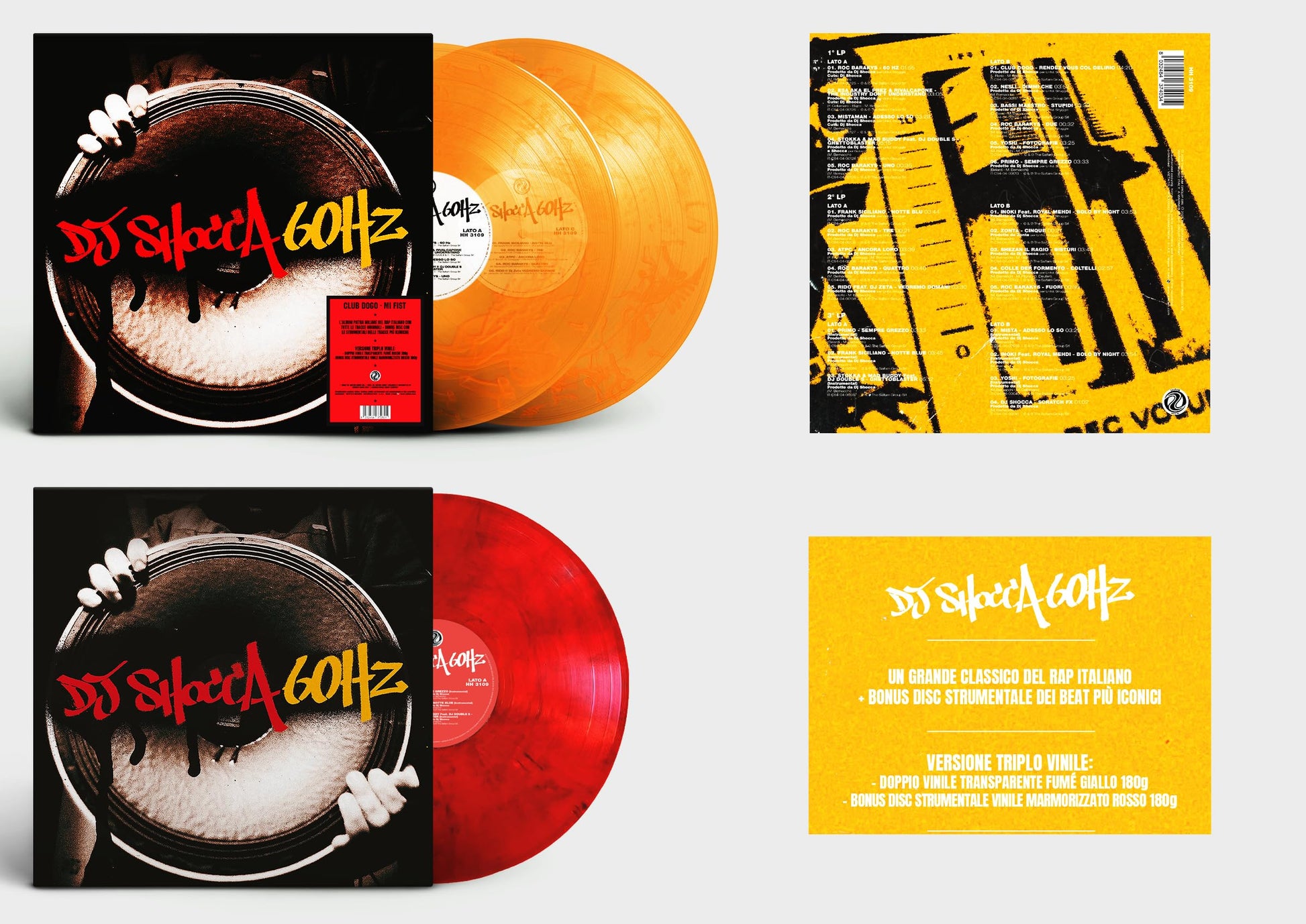 DJ Shocca - 60 Hz [Colored Vinyl] (Org) (Red) (Smok) (Ita) Vinyl Record Album Cover