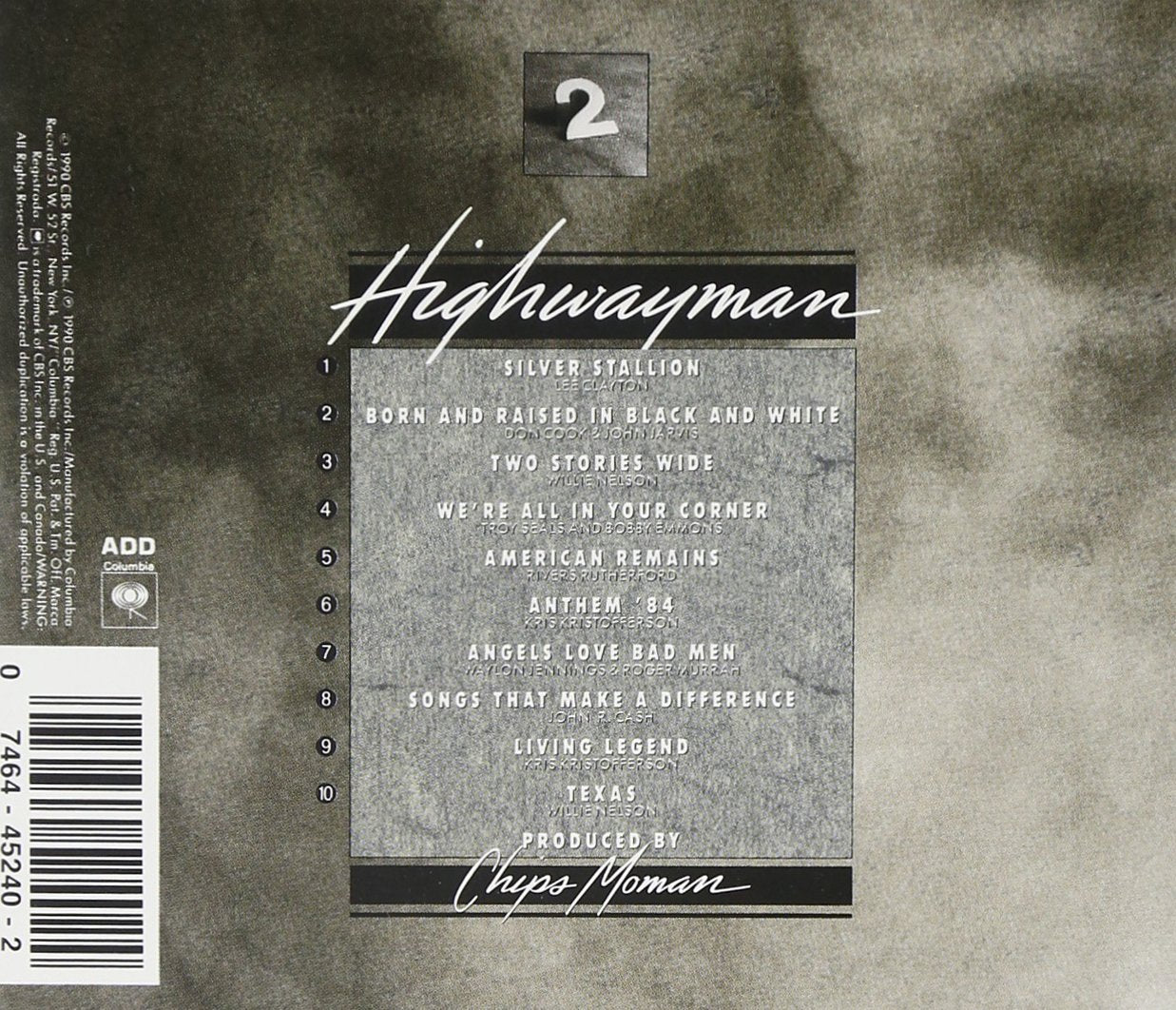 Waylon Jennings The Highwaymen Highwayman 2 Music CD