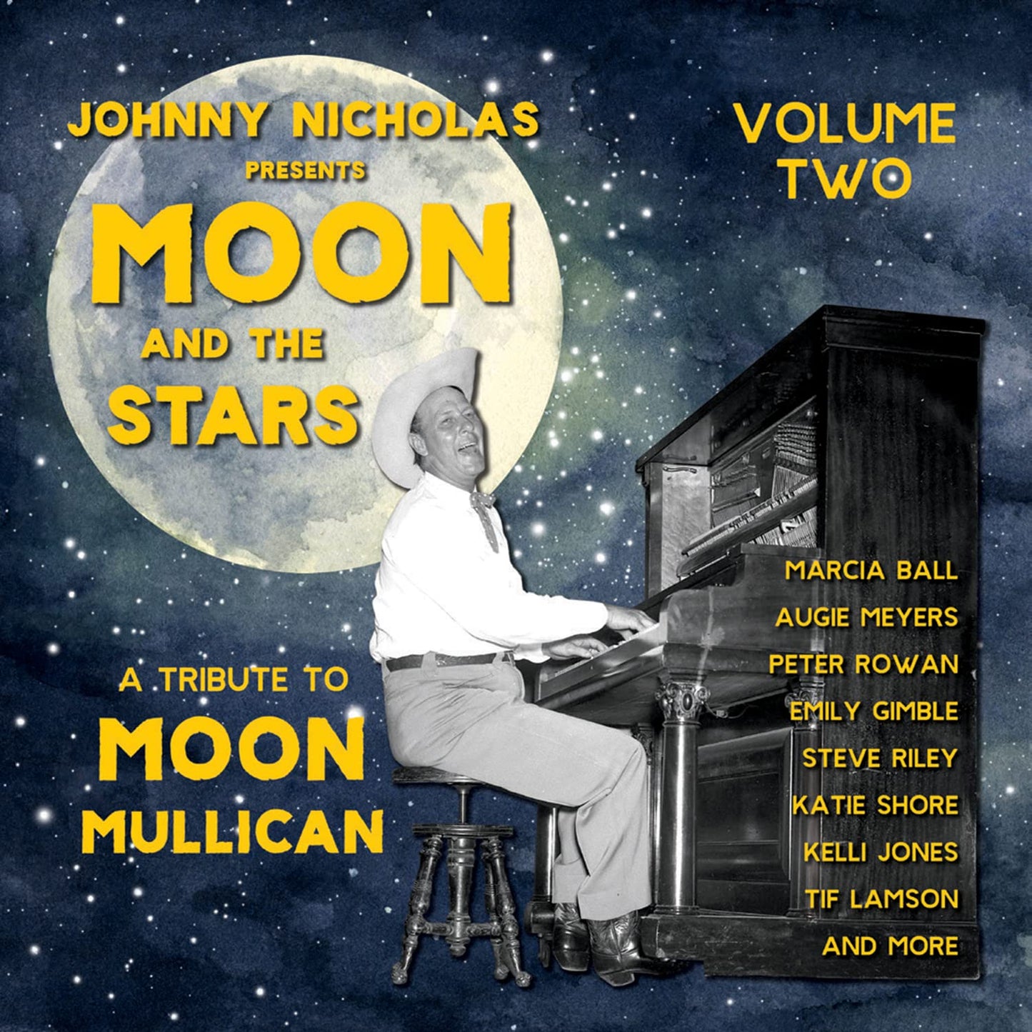 Various Artists - Moon & Stars: Tribute To Moon Mullican 2 (Various Artists) [LP] Vinyl Record Album Cover