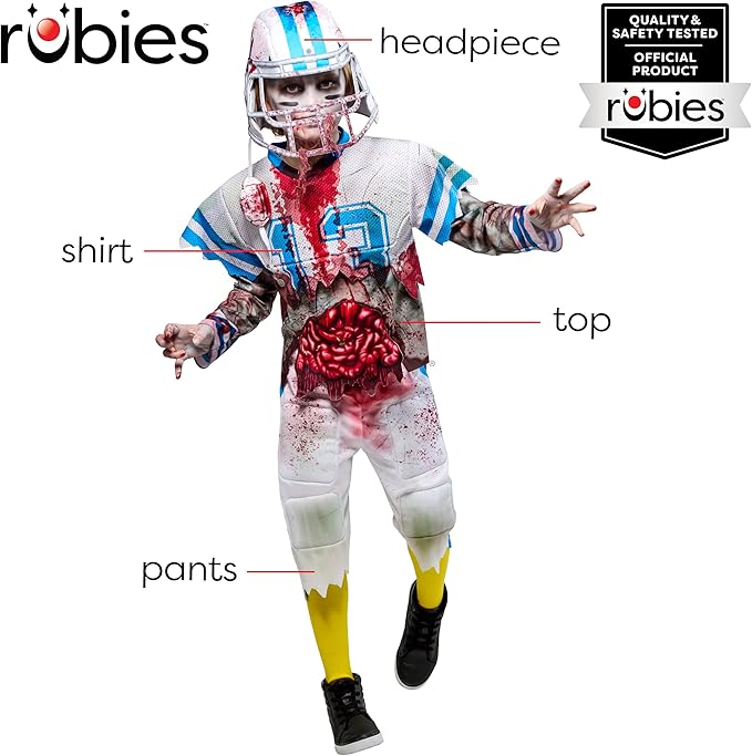 Zombie Football Player Boys Kids Youth Halloween Costume Cosplay