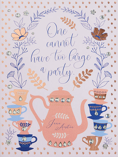 Jane Austen Tea Party Birthday Embellished Card