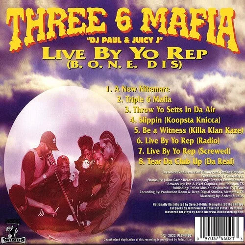 Three 6 Mafia - Live By Yo Rep Vinyl Record