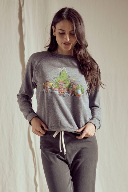 Peanuts Christmas Womens Sweatshirt Grey