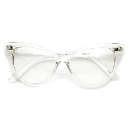 1950's Vintage Mod Fashion Cat Eye Clear Lens Glasses