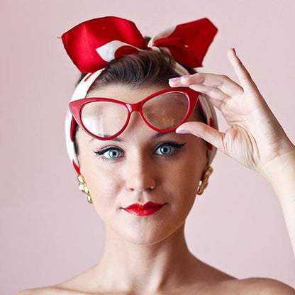1950's Vintage Mod Fashion Cat Eye Clear Lens Glasses
