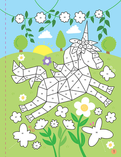 Mindful Sticker By Number: Unicorns