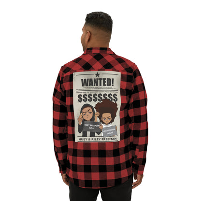 The Boondocks Freeman Brothers Wanted Red / Black Flannel Shirt