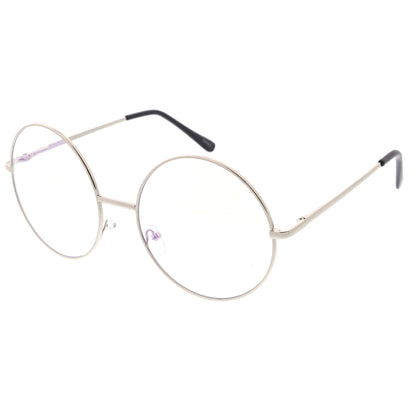 1920's Vintage Era Large Round Metal Clear Lens Glasses