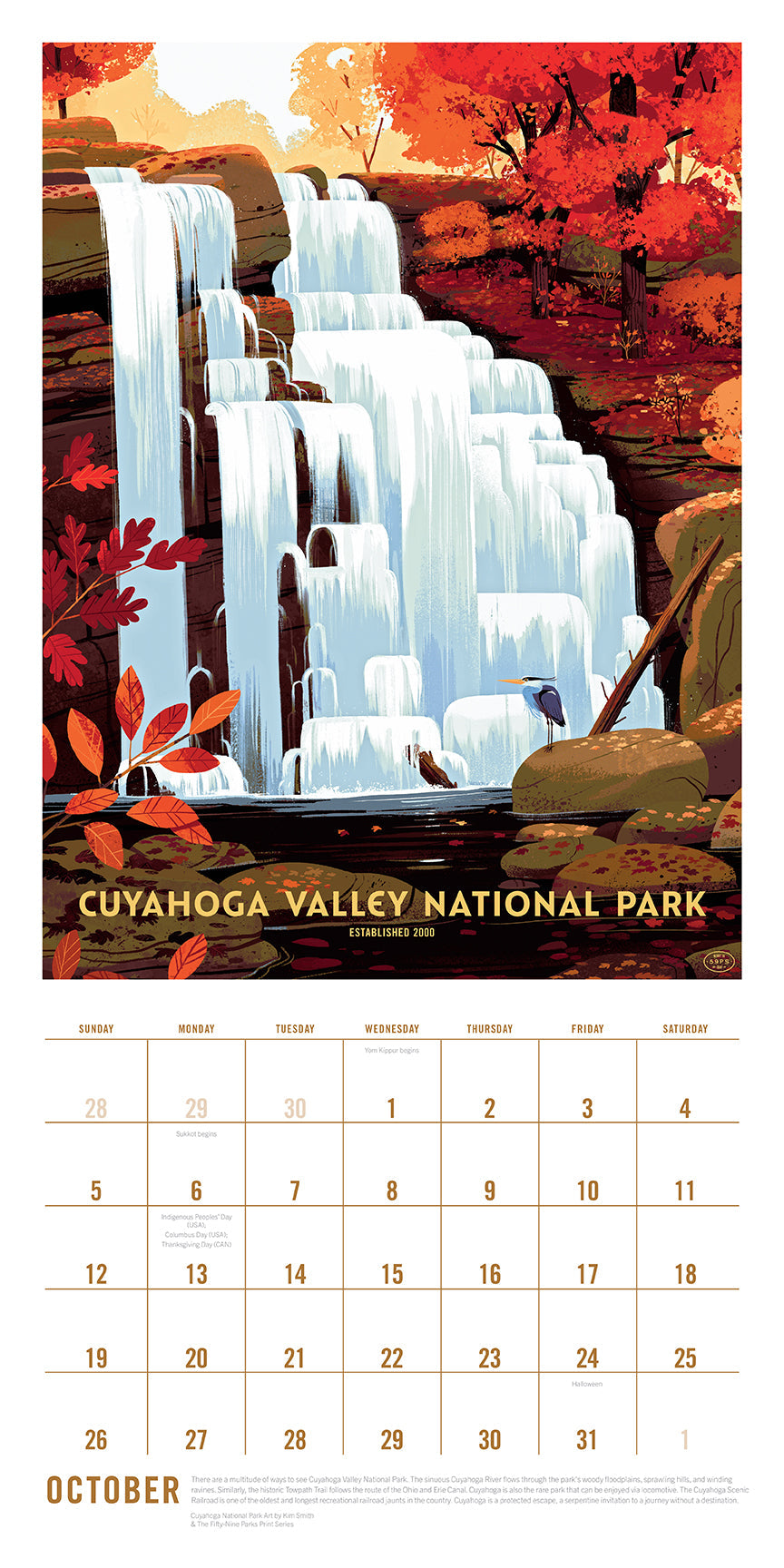 2025 The Art of the National Parks Wall Calendar
