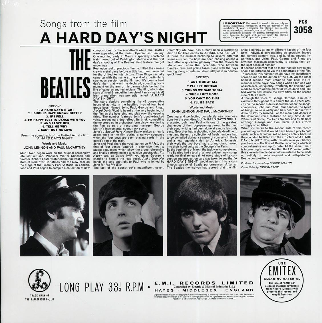 The Beatles - A Hard Day's Night (stereo) (180g) Vinyl Record